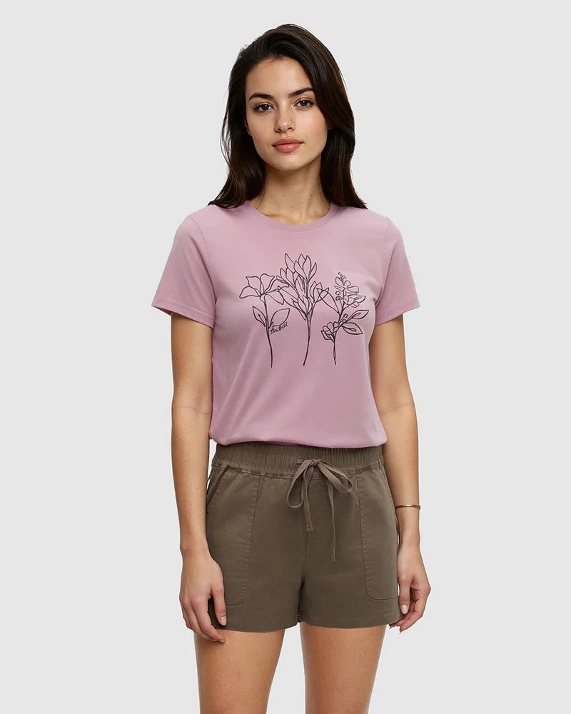 Summer Flora T-Shirt Treeblend Graphic Crew Neck T-Shirt