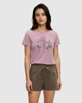 Summer Flora T-Shirt Treeblend Graphic Crew Neck T-Shirt