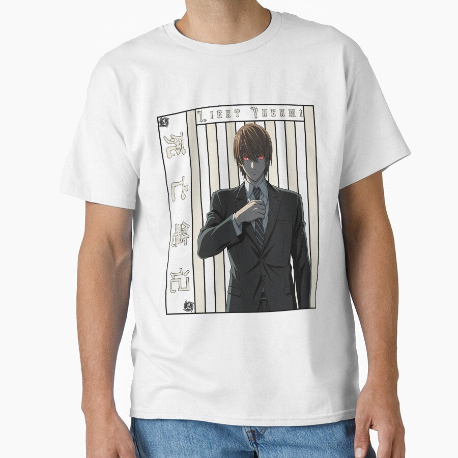 Dark Anime Genius with Red Eyes – Villain Justice Aesthetic Illustration by lamiarte Unisex T-shirt, Sweatshirt, Hoodie, Long Sleeve Tee