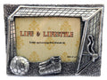 Pewter picture frame with soccer themed accents pf54