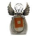 Pewter picture frame shaped as an angel with a filigree head and a bow around the neck pf55