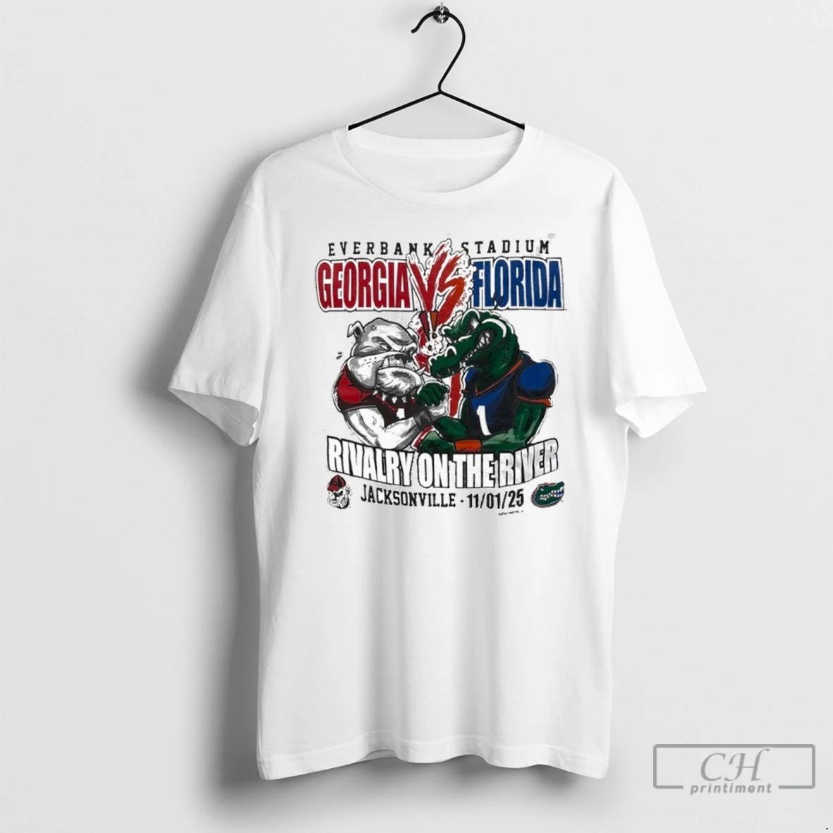 Premium Georgia Bulldog Vs Florida Gators 2025 Rivalry On The River Gameday Unisex T-shirt, Sweatshirt, Hoodie, Long Sleeve Tee